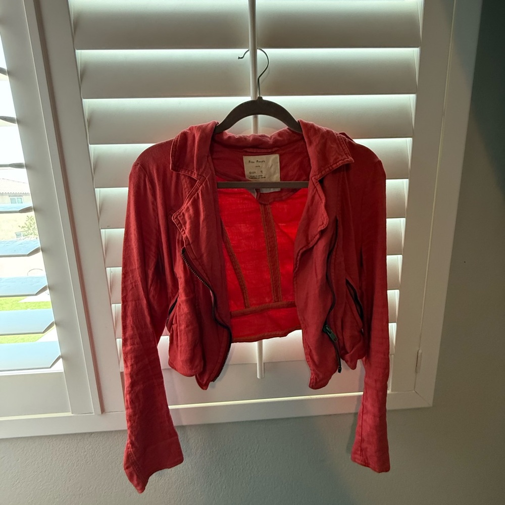 Free People Coral red Blazer